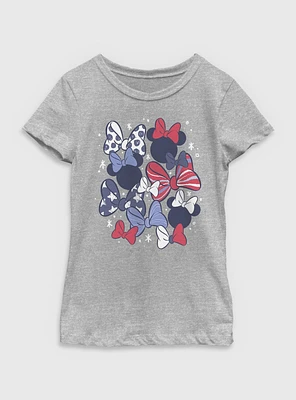 Disney Minnie Mouse Red White and Bow Youth Girls T-Shirt