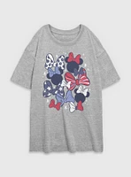 Disney Minnie Mouse Red White and Bow Womens Oversized T-Shirt
