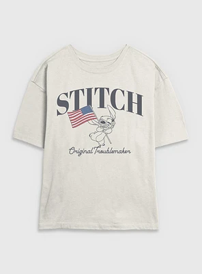 Disney Lilo & Stitch Flag Womens Skimmer T-Shirt