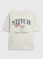 Disney Lilo & Stitch Flag Womens Skimmer T-Shirt