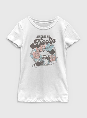 Disney Minnie Mouse American Darlin Youth Girls T-Shirt