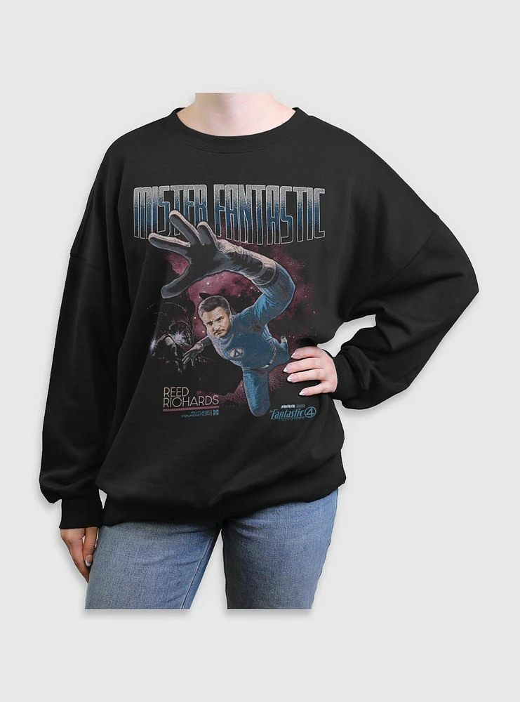 Marvel The Fantastic Four: First Steps Stretch Mr. Reed Richards Womens Oversized Sweatshirt BoxLunch Web Exclusive