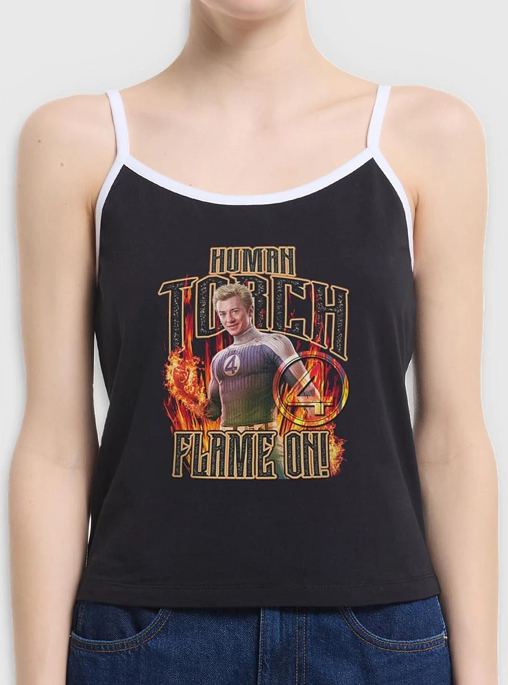 Marvel The Fantastic Four: First Steps Johnny Storm Human Torch Flame On Womens Cami Tank Top BoxLunch Web Exclusive