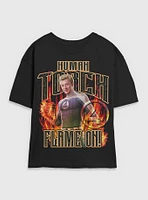 Marvel The Fantastic Four: First Steps Johnny Storm Human Torch Flame On Womens Skimmer T-Shirt BoxLunch Web Exclusive