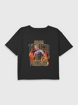 Marvel The Fantastic Four: First Steps Johnny Storm Human Torch Flame On Youth Girls Boxy T-Shirt BoxLunch Web Exclusive