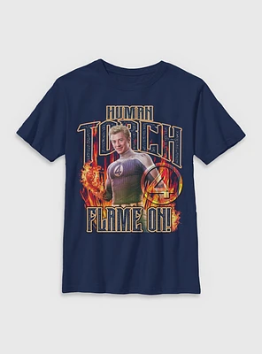 Marvel The Fantastic Four: First Steps Johnny Storm Human Torch Flame On Youth T-Shirt BoxLunch Web Exclusive
