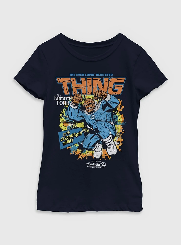 Marvel The Fantastic Four: First Steps Comic Cover Ben Grimm Thing Youth Girls T-Shirt BoxLunch Web Exclusive