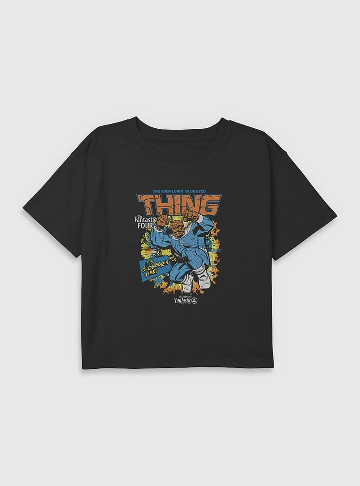 Marvel The Fantastic Four: First Steps Comic Cover Ben Grimm Thing Youth Girls Boxy T-Shirt BoxLunch Web Exclusive