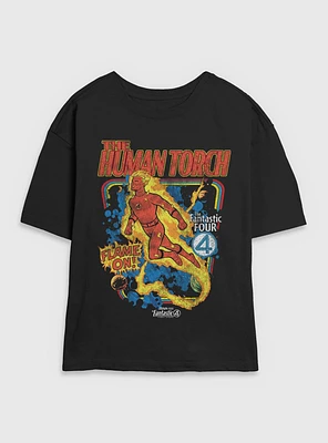 Marvel The Fantastic Four: First Steps Comic Cover Johnny Storm Human Torch Womens Skimmer T-Shirt BoxLunch Web Exclusive