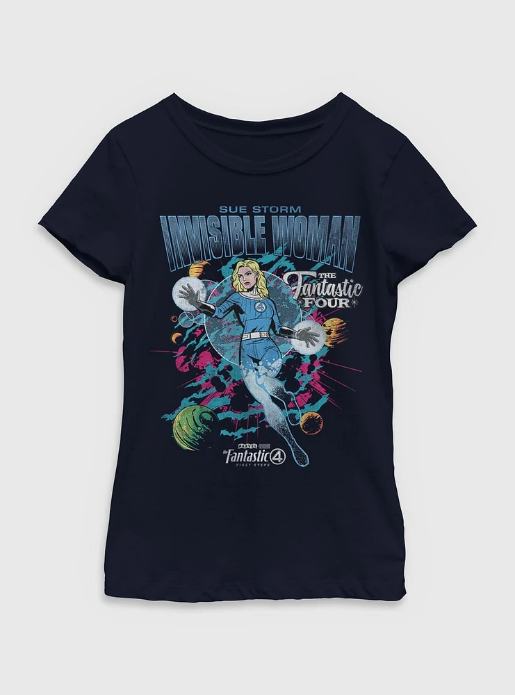 Marvel The Fantastic Four: First Steps Comic Cover Sue Storm Invisible Woman Youth Girls T-Shirt BoxLunch Web Exclusive