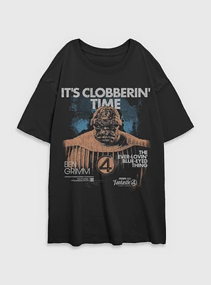 Marvel The Fantastic Four: First Steps Grunge Thing It's Clobberin' Time Womens Oversized T-Shirt BoxLunch Web Exclusive