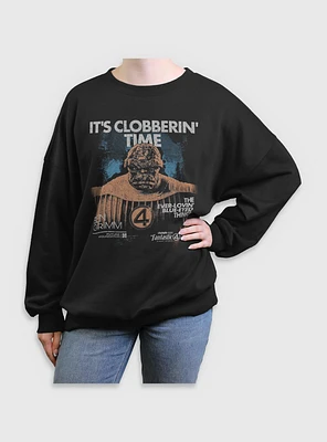 Marvel The Fantastic Four: First Steps Grunge Thing It's Clobberin' Time Womens Oversized Sweatshirt BoxLunch Web Exclusive