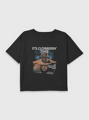 Marvel The Fantastic Four: First Steps Grunge Thing It's Clobberin' Time Youth Girls Boxy T-Shirt BoxLunch Web Exclusive