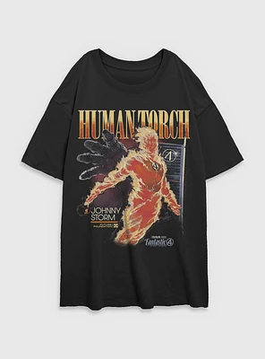 Marvel The Fantastic Four: First Steps Human Torch Future Foundation Womens Oversized T-Shirt BoxLunch Web Exclusive