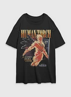 Marvel The Fantastic Four: First Steps Human Torch Future Foundation Womens Oversized T-Shirt BoxLunch Web Exclusive
