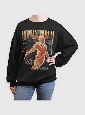 Marvel The Fantastic Four: First Steps Human Torch Future Foundation Womens Oversized Sweatshirt BoxLunch Web Exclusive