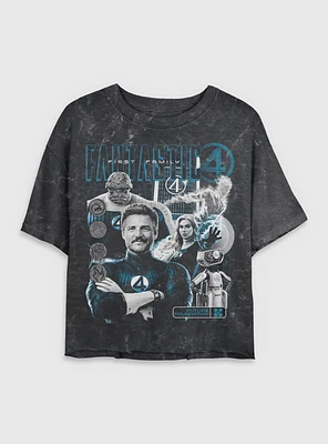 Marvel The Fantastic Four: First Steps Future Foundation Family Womens Mineral Wash Crop T-Shirt BoxLunch Web Exclusive