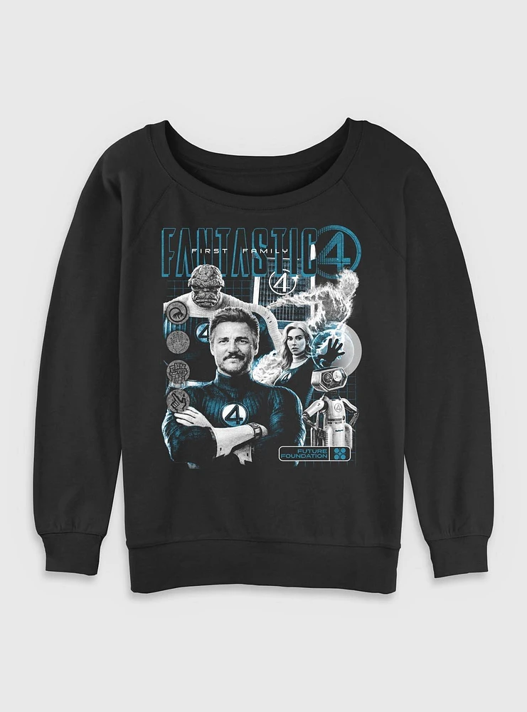 Marvel The Fantastic Four: First Steps Future Foundation Family Womens Slouchy Sweatshirt BoxLunch Web Exclusive
