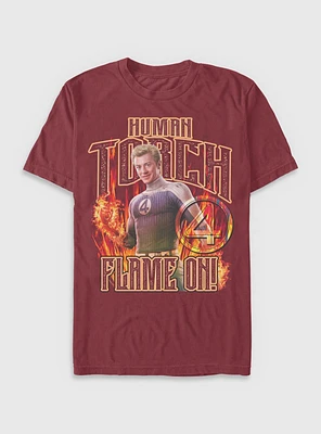 Marvel The Fantastic Four: First Steps Johnny Storm Human Torch Flame On Garment Dye T-Shirt BoxLunch Web Exclusive