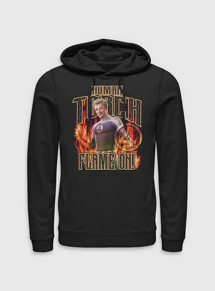 Marvel The Fantastic Four: First Steps Johnny Storm Human Torch Flame On Hoodie BoxLunch Web Exclusive