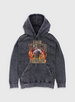 Marvel The Fantastic Four: First Steps Johnny Storm Human Torch Flame On Mineral Wash Hoodie BoxLunch Web Exclusive