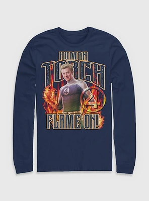 Marvel The Fantastic Four: First Steps Johnny Storm Human Torch Flame On Long-Sleeve T-Shirt BoxLunch Web Exclusive