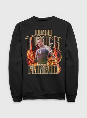 Marvel The Fantastic Four: First Steps Johnny Storm Human Torch Flame On Sweatshirt BoxLunch Web Exclusive