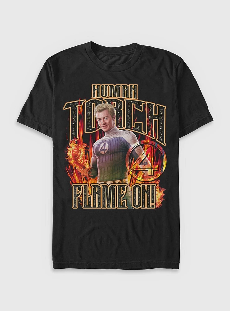 Marvel The Fantastic Four: First Steps Johnny Storm Human Torch Flame On T-Shirt BoxLunch Web Exclusive