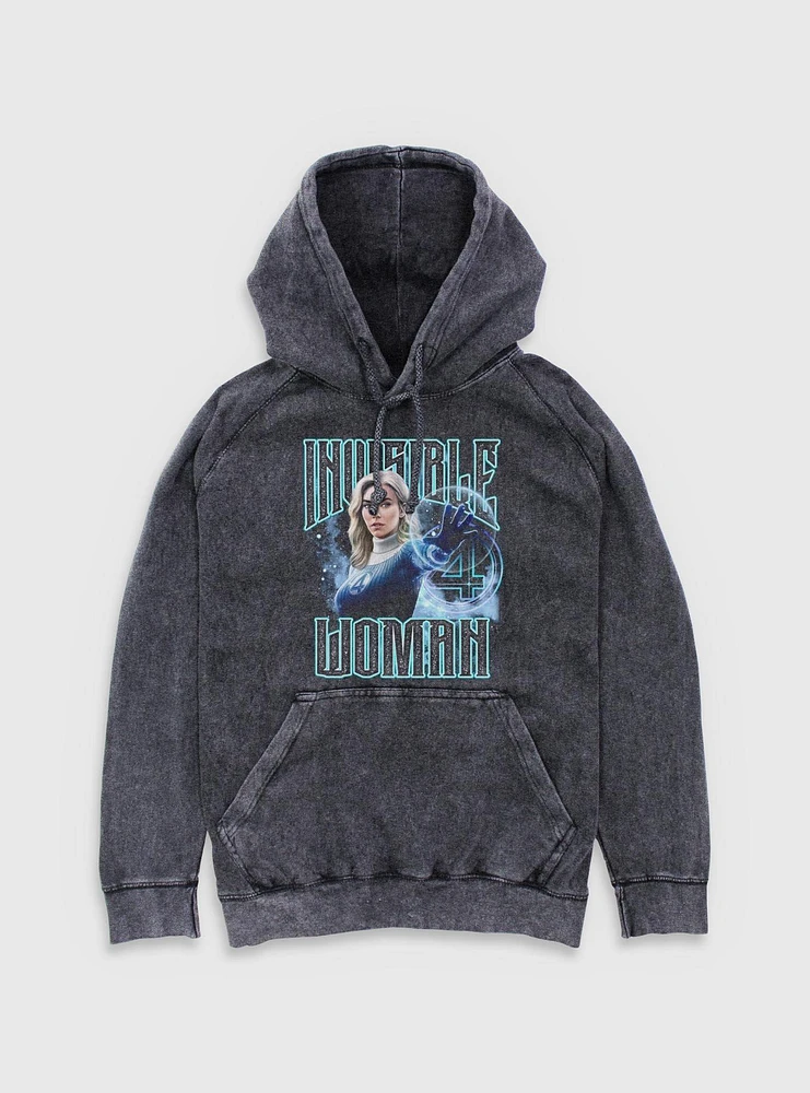 Marvel The Fantastic Four: First Steps Sue Storm Invisible Woman Mineral Wash Hoodie BoxLunch Web Exclusive
