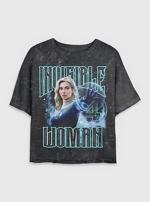 Marvel The Fantastic Four: First Steps Sue Storm Invisible Woman Womens Mineral Wash Crop T-Shirt BoxLunch Web Exclusive