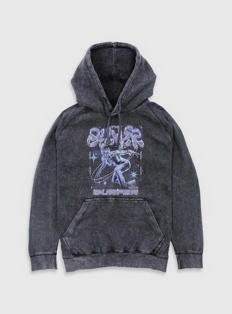 Marvel The Fantastic Four: First Steps Silver Surfer Mineral Wash Hoodie BoxLunch Web Exclusive