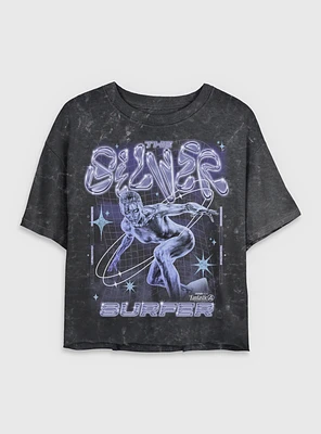 Marvel The Fantastic Four: First Steps Silver Surfer Womens Mineral Wash Crop T-Shirt BoxLunch Web Exclusive