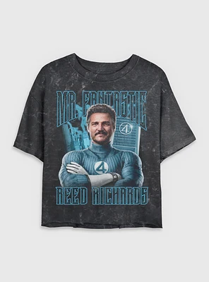 Marvel The Fantastic Four: First Steps Mr. Reed Richards Womens Mineral Wash Crop T-Shirt BoxLunch Web Exclusive