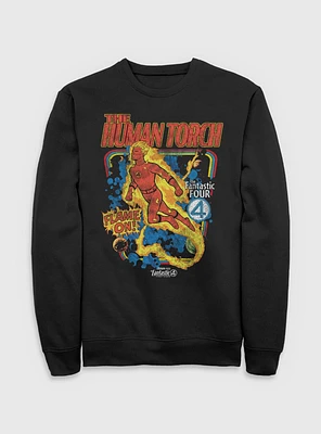 Marvel The Fantastic Four: First Steps Comic Cover Johnny Storm Human Torch Sweatshirt BoxLunch Web Exclusive