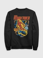 Marvel The Fantastic Four: First Steps Comic Cover Johnny Storm Human Torch Sweatshirt BoxLunch Web Exclusive