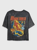 Marvel The Fantastic Four: First Steps Comic Cover Johnny Storm Human Torch Womens Mineral Wash Crop T-Shirt BoxLunch Web Exclusive