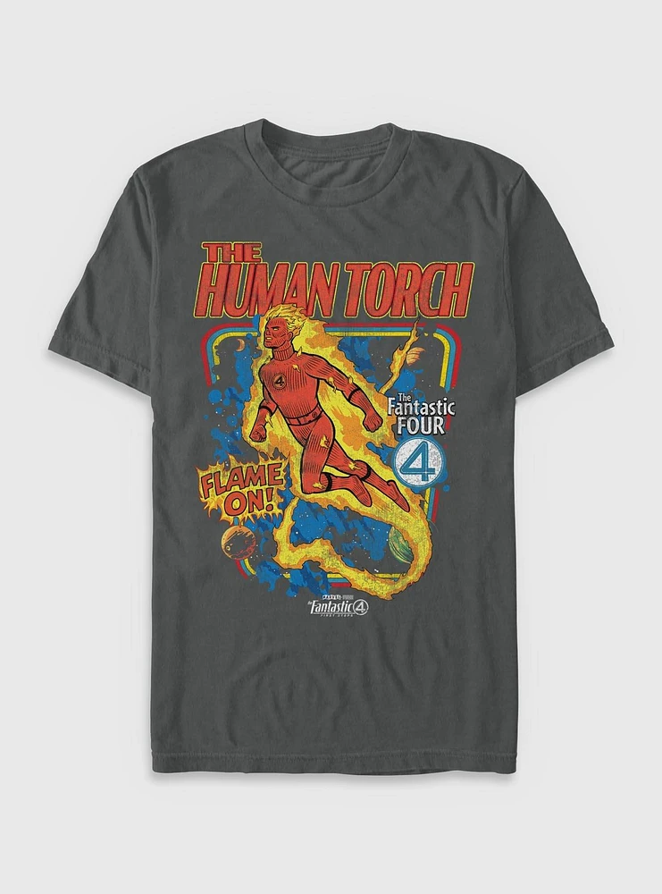 Marvel The Fantastic Four: First Steps Comic Cover Johnny Storm Human Torch Garment Dye T-Shirt BoxLunch Web Exclusive