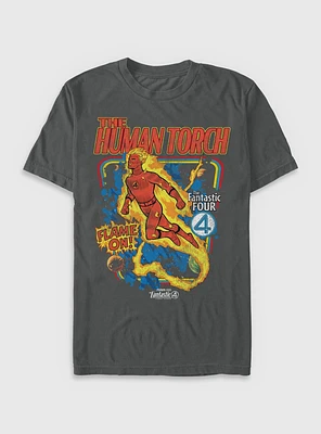 Marvel The Fantastic Four: First Steps Comic Cover Johnny Storm Human Torch Garment Dye T-Shirt BoxLunch Web Exclusive