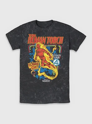 Marvel The Fantastic Four: First Steps Comic Cover Johnny Storm Human Torch Mineral Wash T-Shirt BoxLunch Web Exclusive