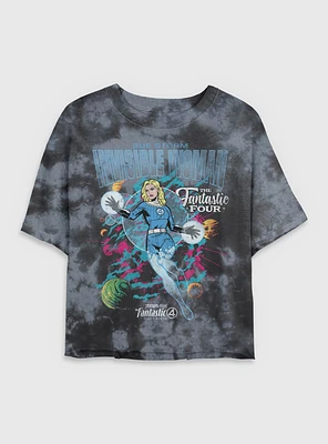 Marvel The Fantastic Four: First Steps Comic Cover Sue Storm Invisible Woman Womens Tie-Dye Crop T-Shirt BoxLunch Web Exclusive
