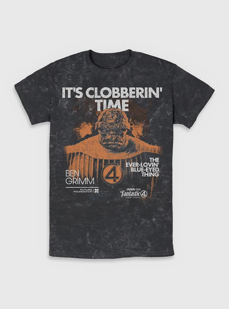 Marvel The Fantastic Four: First Steps Grunge Thing It's Clobberin' Time Mineral Wash T-Shirt BoxLunch Web Exclusive