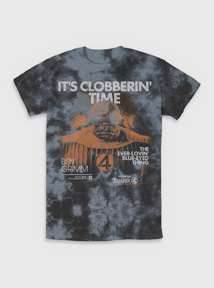 Marvel The Fantastic Four: First Steps Grunge Thing It's Clobberin' Time Tie-Dye T-Shirt BoxLunch Web Exclusive