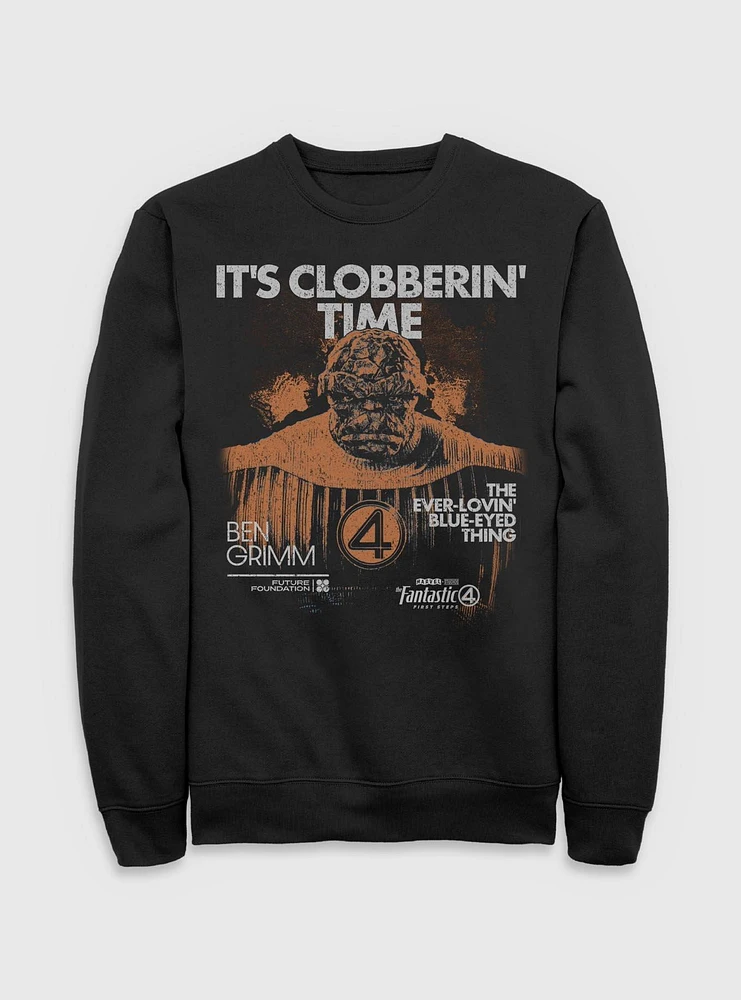 Marvel The Fantastic Four: First Steps Grunge Thing It's Clobberin' Time Sweatshirt BoxLunch Web Exclusive