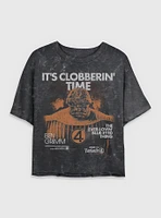 Marvel The Fantastic Four: First Steps Grunge Thing It's Clobberin' Time Womens Mineral Wash Crop T-Shirt BoxLunch Web Exclusive