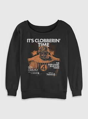 Marvel The Fantastic Four: First Steps Grunge Thing It's Clobberin' Time Womens Slouchy Sweatshirt BoxLunch Web Exclusive