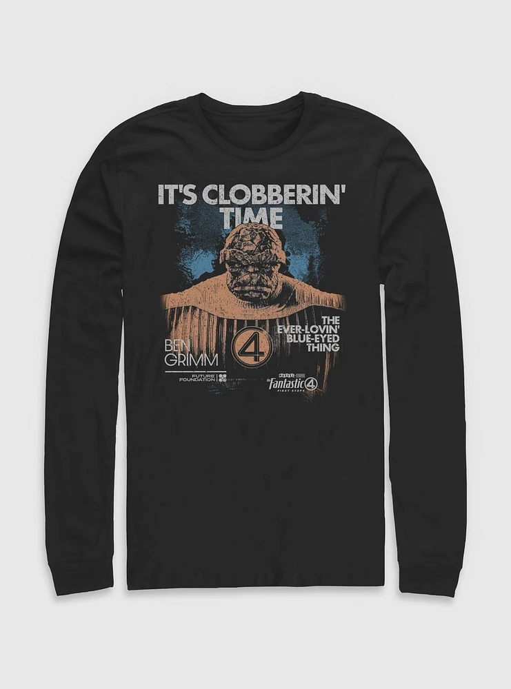 Marvel The Fantastic Four: First Steps Grunge Thing It's Clobberin' Time Long-Sleeve T-Shirt BoxLunch Web Exclusive
