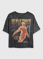 Marvel The Fantastic Four: First Steps Human Torch Future Foundation Womens Mineral Wash Crop T-Shirt BoxLunch Web Exclusive
