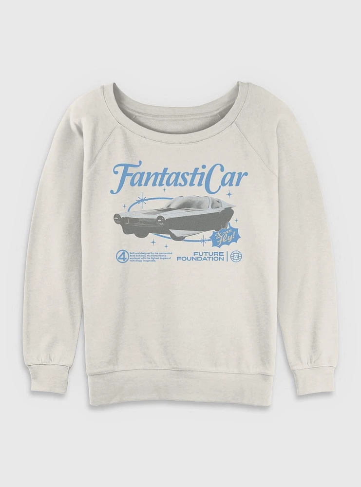 Marvel The Fantastic Four: First Steps Retro Fantasticar Womens Slouchy Sweatshirt BoxLunch Web Exclusive