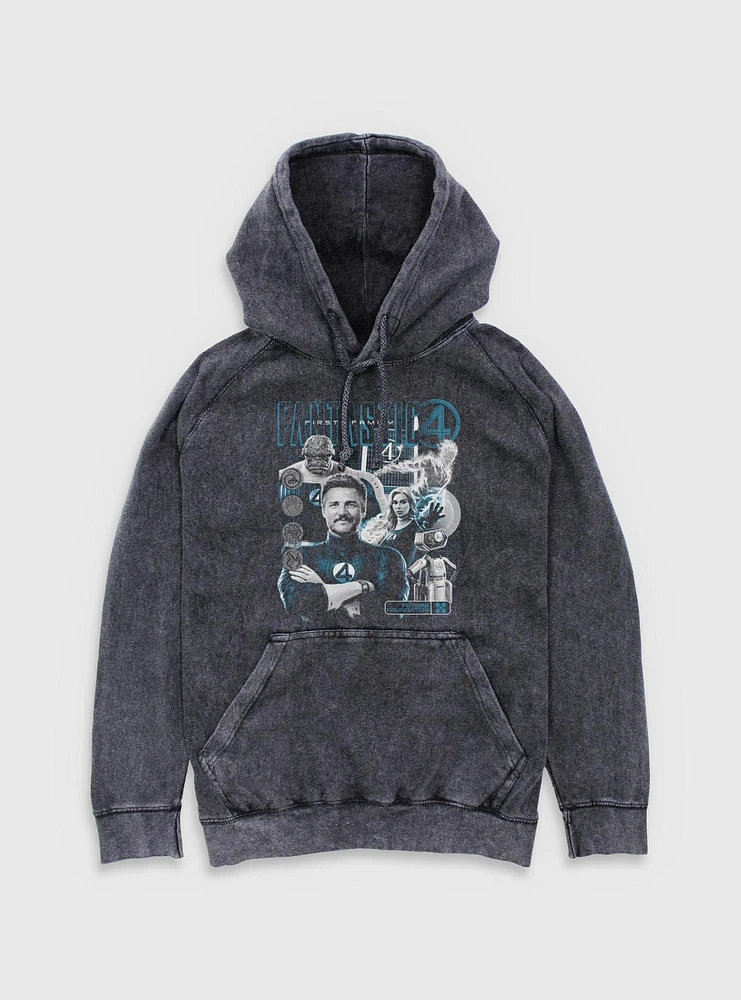 Marvel The Fantastic Four: First Steps Future Foundation Family Mineral Wash Hoodie BoxLunch Web Exclusive