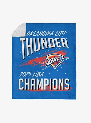 NBA Oklahoma City Thunder Net Gain Silk Touch Sherpa Throw Blanket